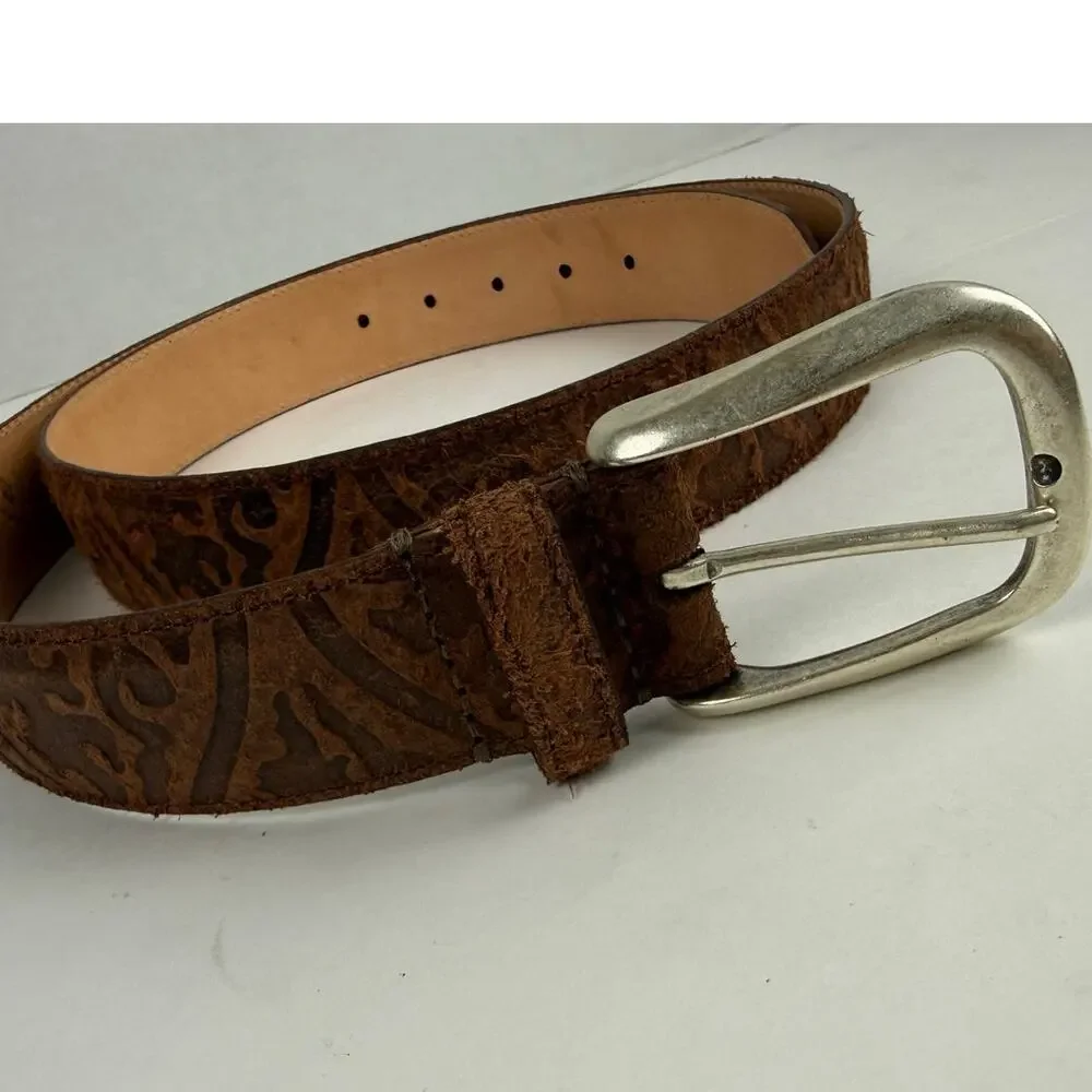 Stylish Martin Dingman Men's Brown Saddle Leather Belt - Size 100/40